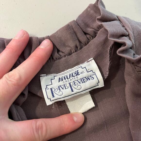 Vintage Lavender Purple Soft Lightweight Bow Tie Blouse Size Medium - Picture 8 of 12